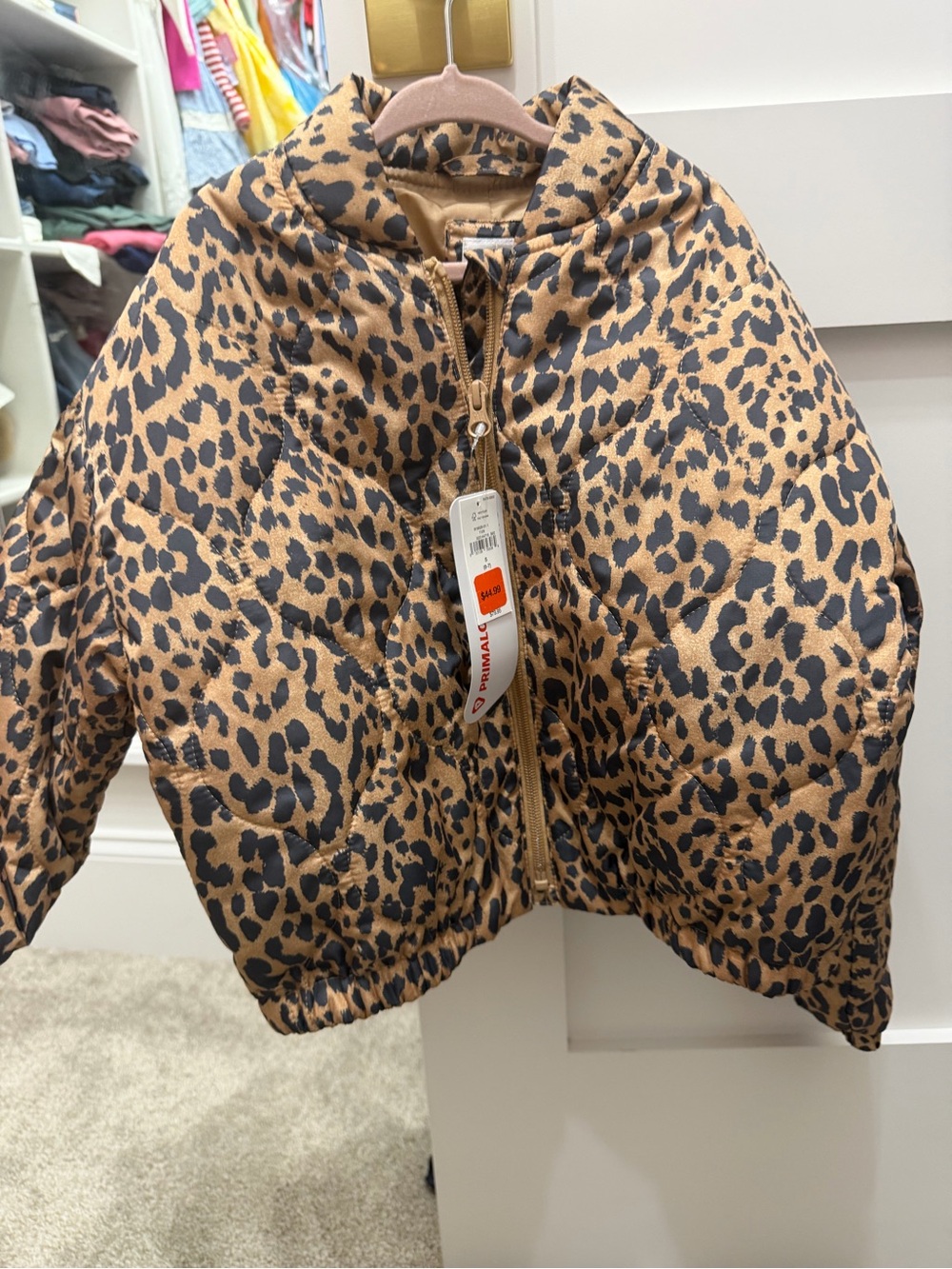 NWT GAP Kids Leopard Print Puffer Jacket Size S 6-7